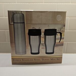 Stainless steel hot or cold travel set